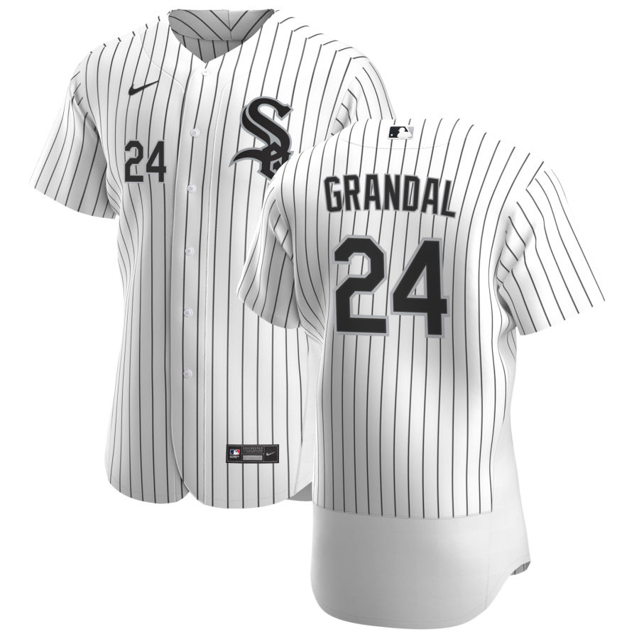 Chicago White Sox 24 Yasmani Grandal Men Nike White Home 2020 Authentic Player MLB Jersey